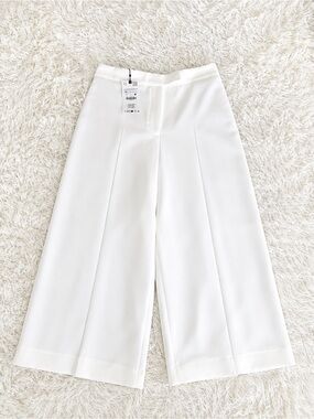 ZARA White Wide Leg Culotte Pants XL NWT